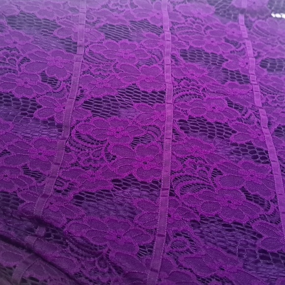 #*24 NBW size 18 Bright purple Laced ๐ party dress With ribon belt free ๐ gift - Picture 5 of 8